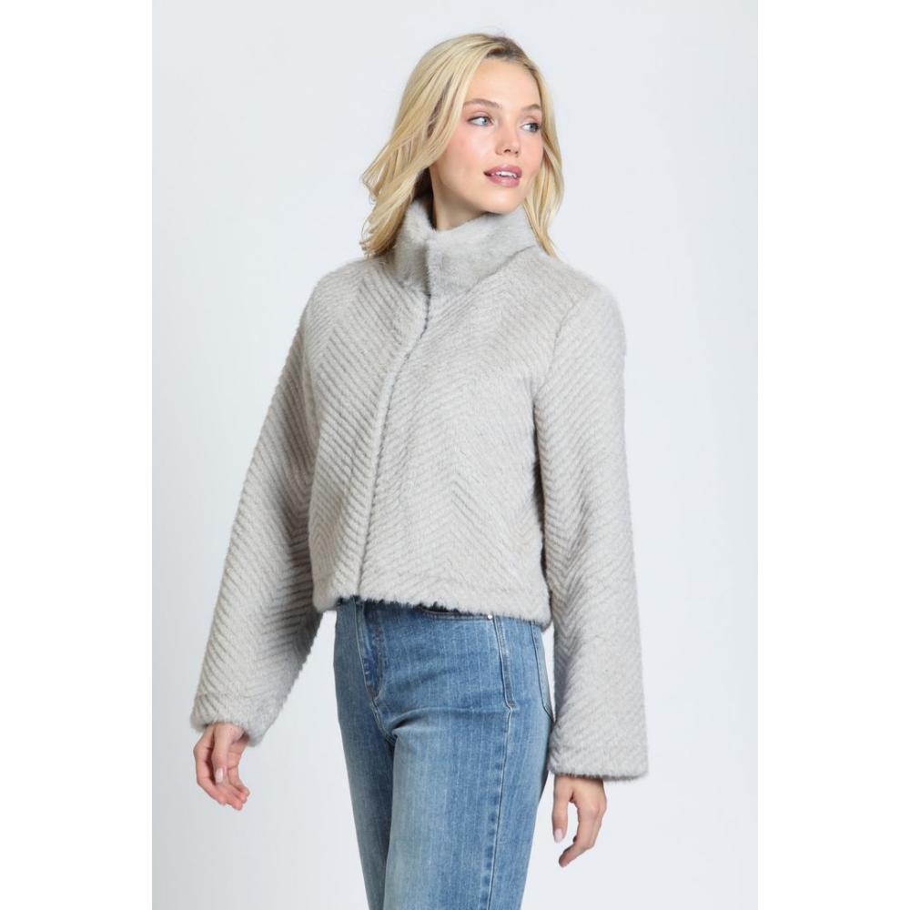 APNY Zig-Zag Textured Zip-Up Jacket at Helen Ainson