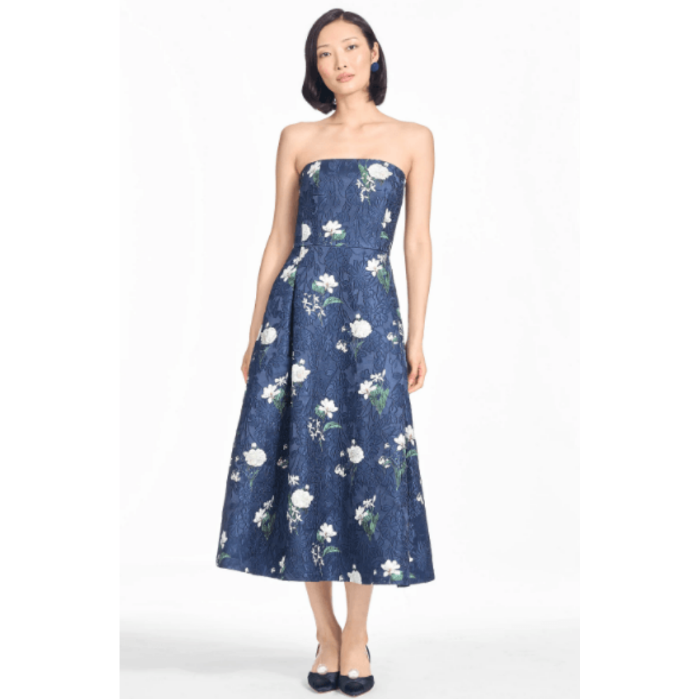 Sachin & Babi Shay Fit & Flare Dress in Navy & White Floral at Helen Ainson