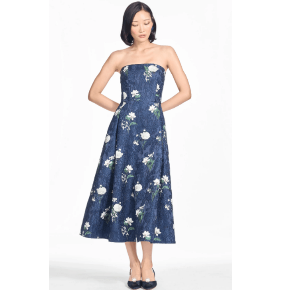 Sachin & Babi Shay Fit & Flare Dress in Navy & White Floral at Helen Ainson