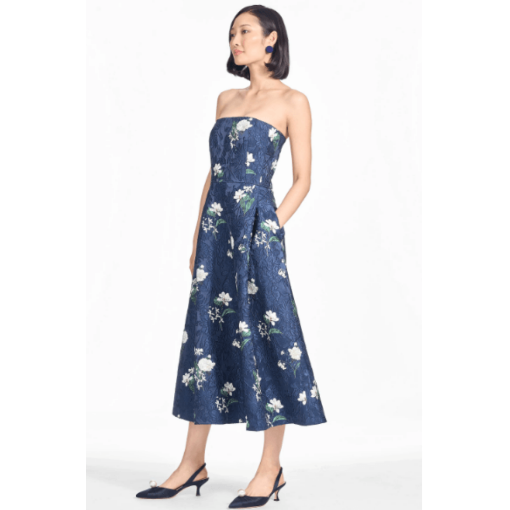 Sachin & Babi Shay Fit & Flare Dress in Navy & White Floral at Helen Ainson