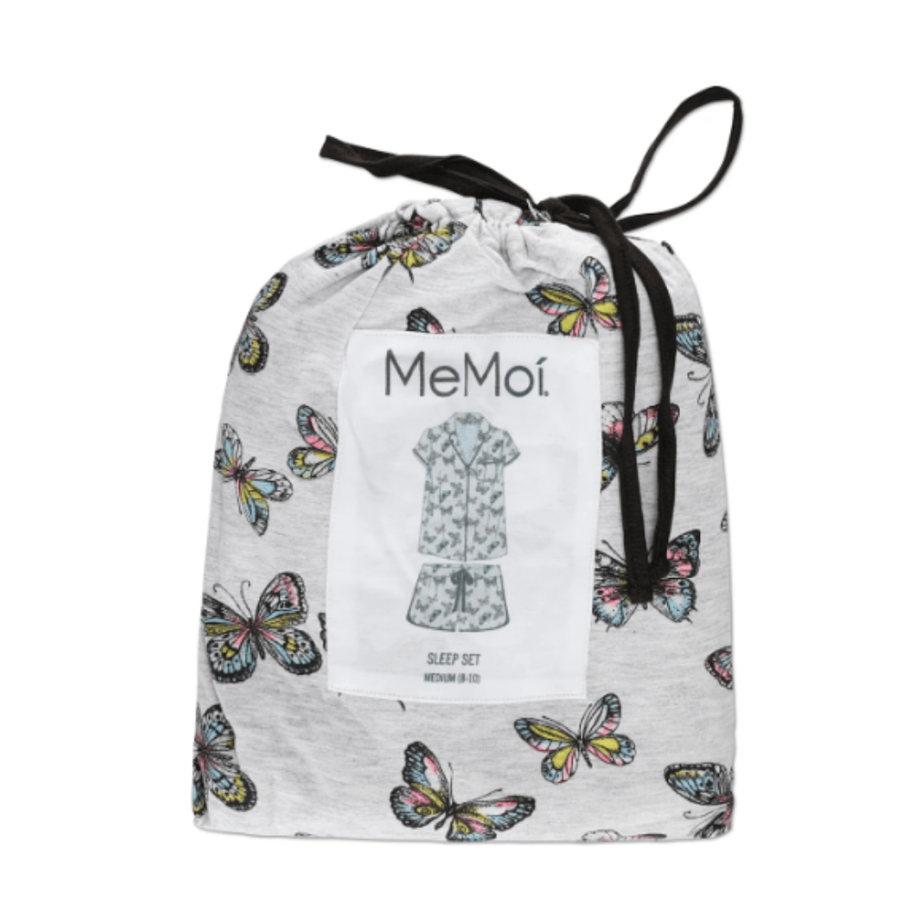 Memoi Women's Butterfly Notch Collar Cotton Blend Pajama Set at Helen Ainson