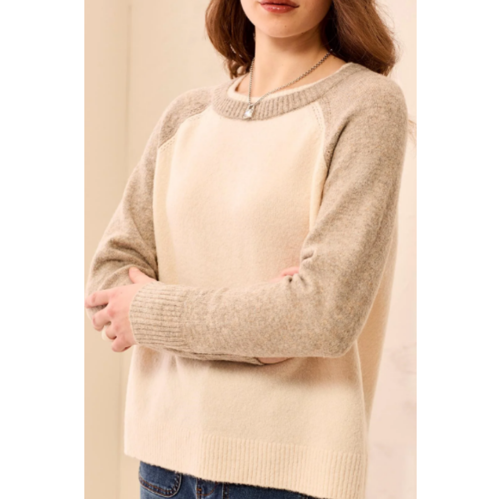 Tribal Color Block Raglan Sleeve Crew Neck Knit Sweater at Helen Ainson