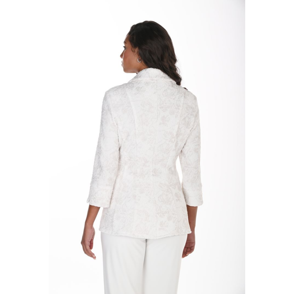 Frank Lyman Textured Floral Button-Front Knit Jacket at Helen Ainson