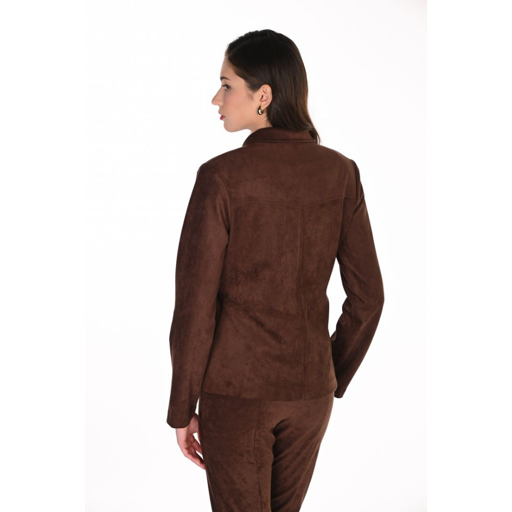 Frank Lyman Faux-Suede Button-Front Tailored Jacket at Helen Ainson