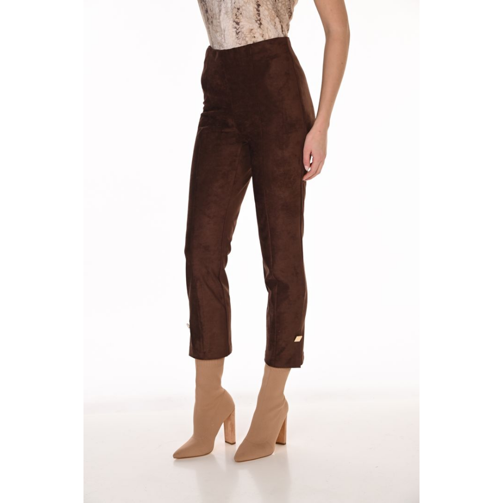 Frank Lyman Faux-Suede Slim-Fit Ankle Pants at Helen Ainson