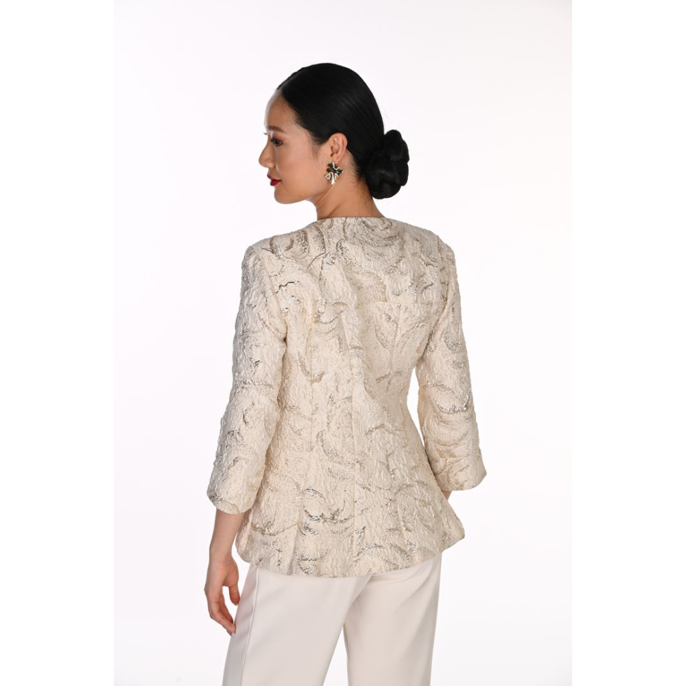 Frank Lyman Textured Floral Jacquard Single-Button Jacket at Helen Ainson