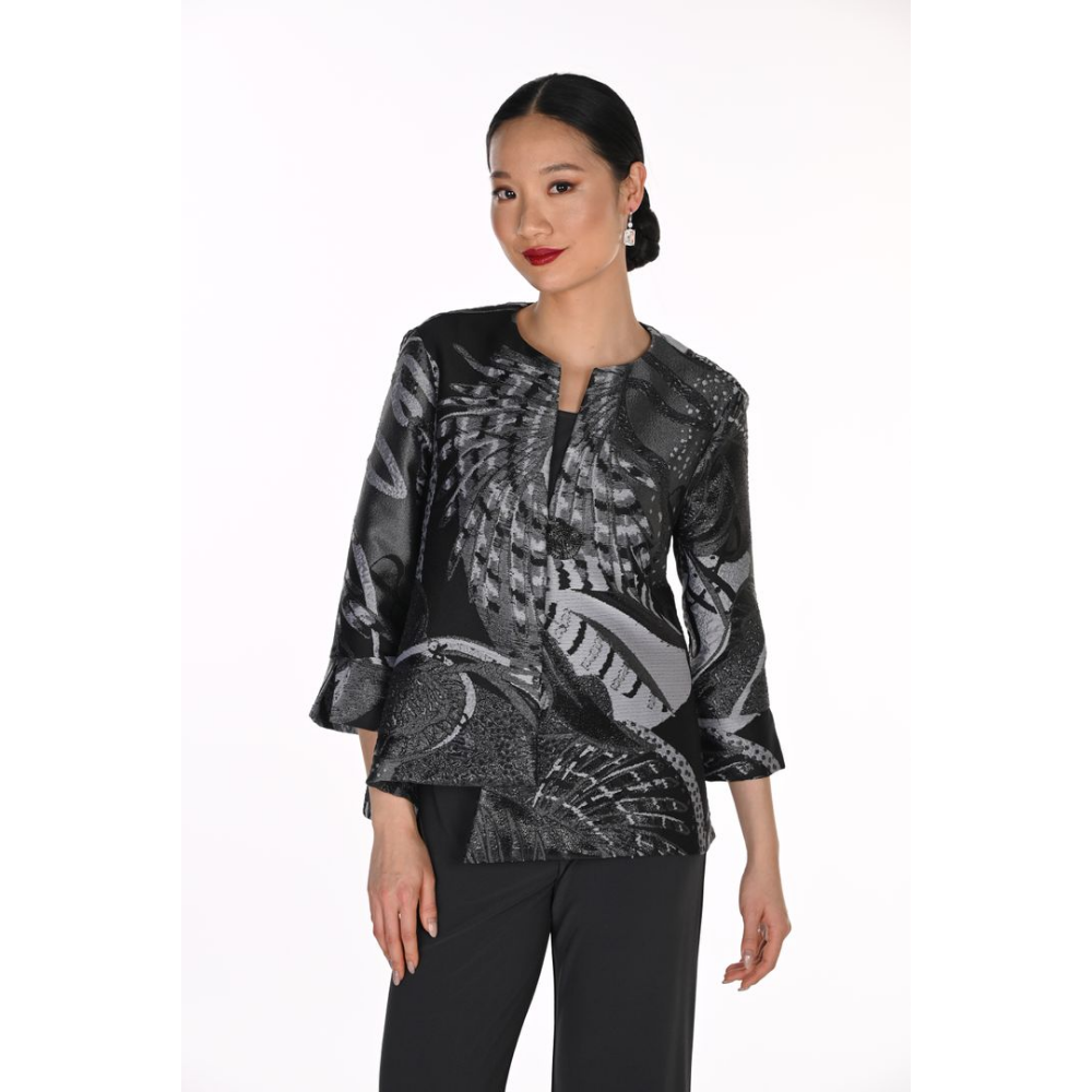 Frank Lyman Abstract Jacquard Notch-Neck Structured Jacket at Helen Ainson