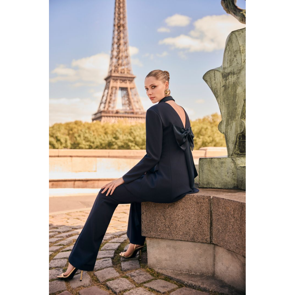 Frank Lyman Open-Back Bow Blazer Jacket at Helen Ainson