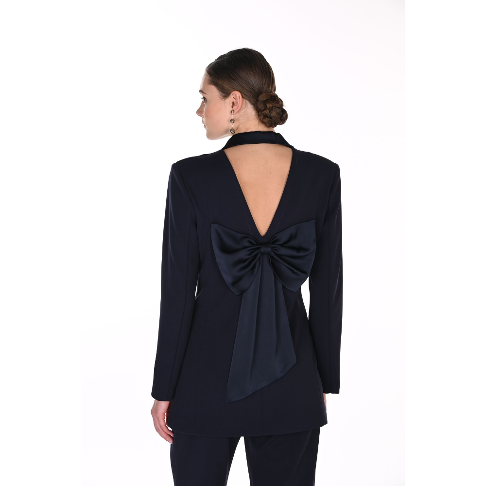 Frank Lyman Open-Back Bow Blazer Jacket at Helen Ainson