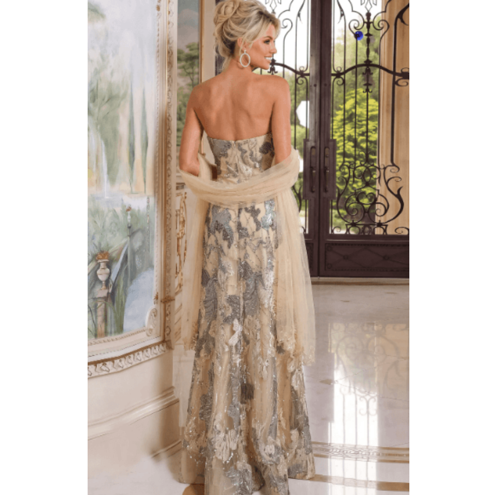Jovani Sweetheart Beaded Column Gown 52259 at Helen Ainson